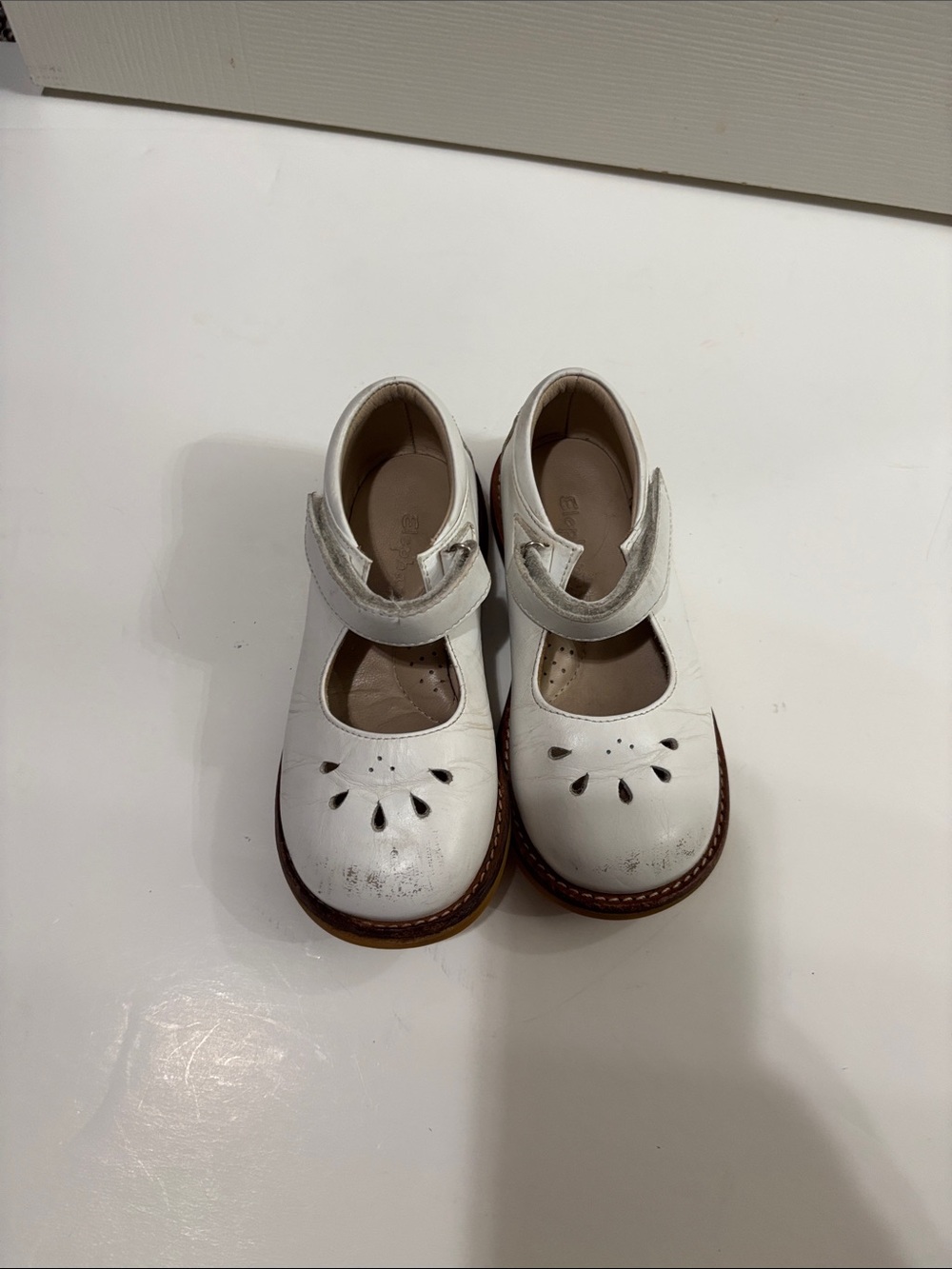 Elephantito White Girls Mary Jane Dress Shoes